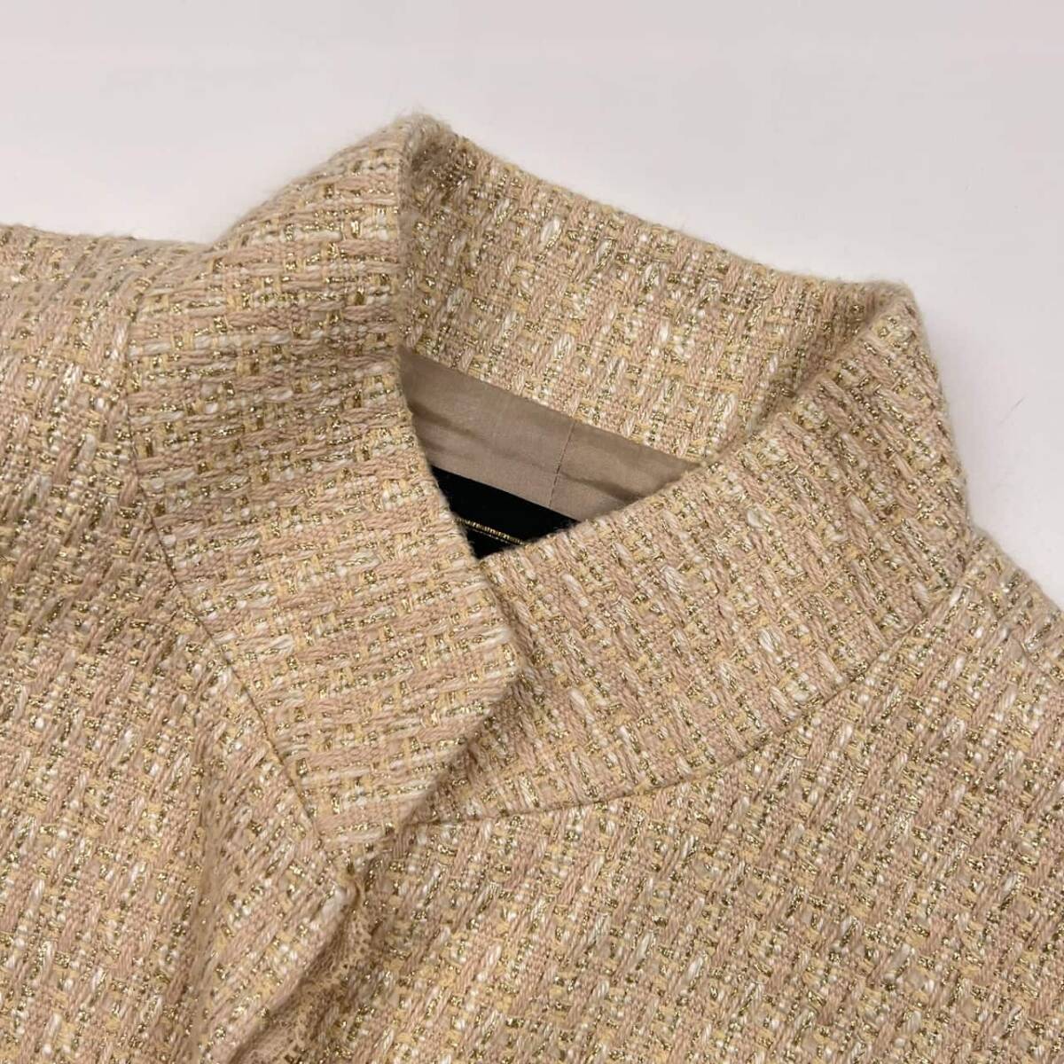 Leilian レリアン LINTON ツイード ジャケット 9/アイボリー 系 レディース_画像3