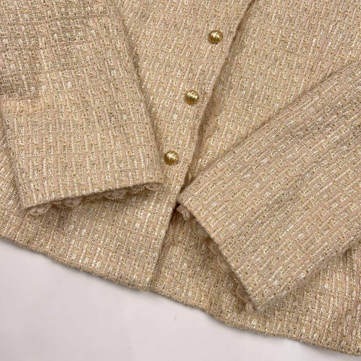 Leilian レリアン LINTON ツイード ジャケット 9/アイボリー 系 レディース_画像4