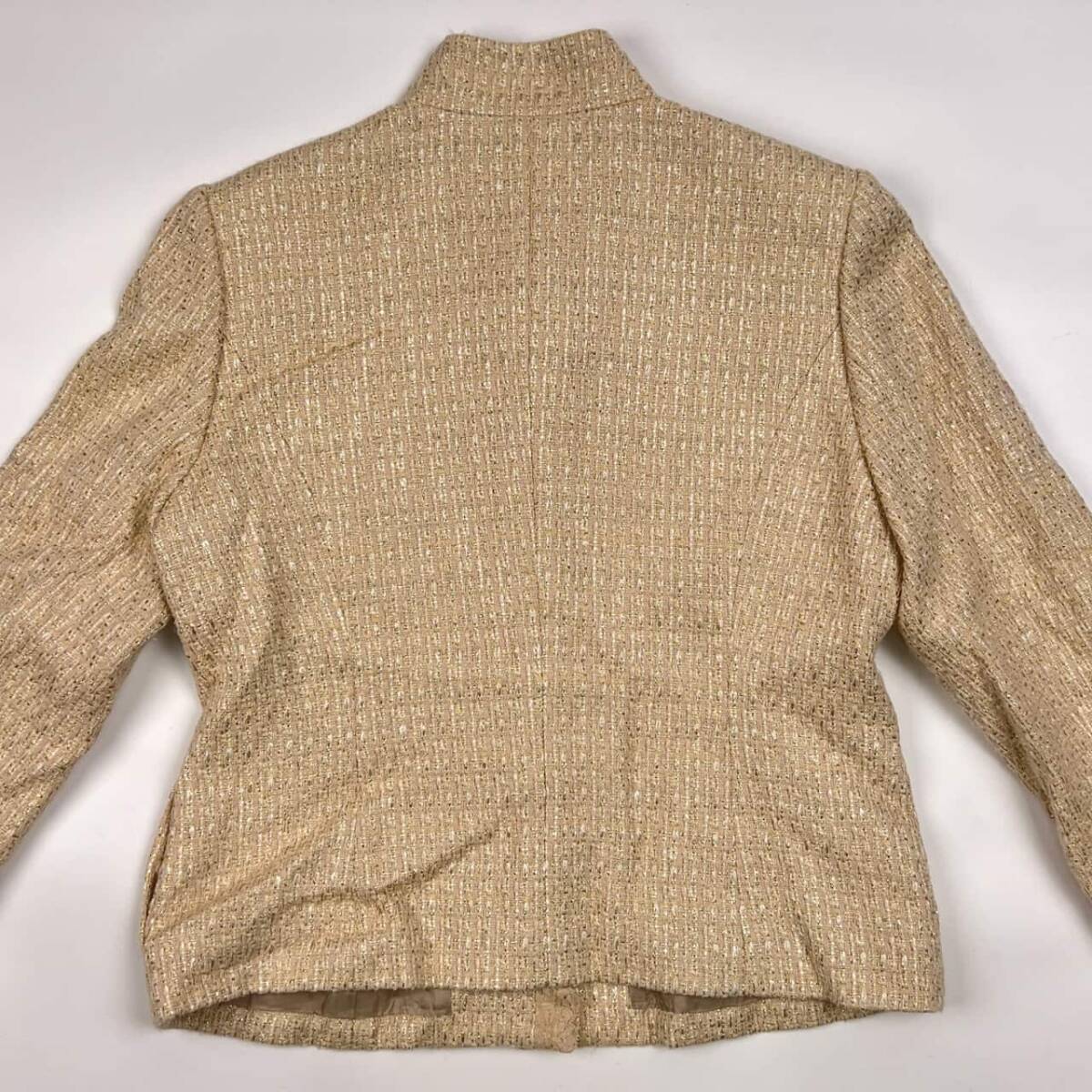 Leilian レリアン LINTON ツイード ジャケット 9/アイボリー 系 レディース_画像9