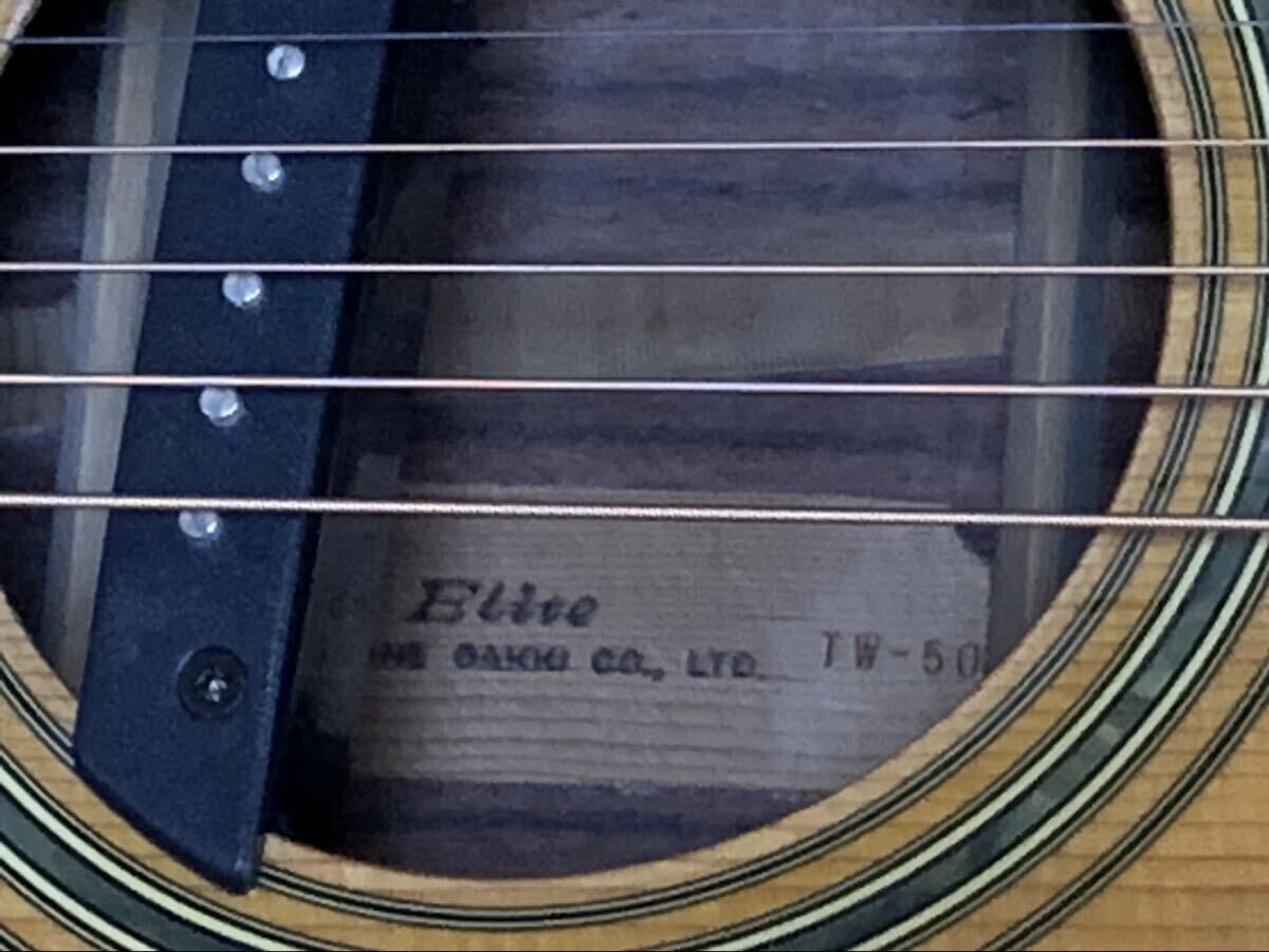 ●エリート・タカミネ●TW50●ハードケース付き●ピックアップ搭載●Elite TAKAMINE克聖●アコースティックギター●中古_画像4
