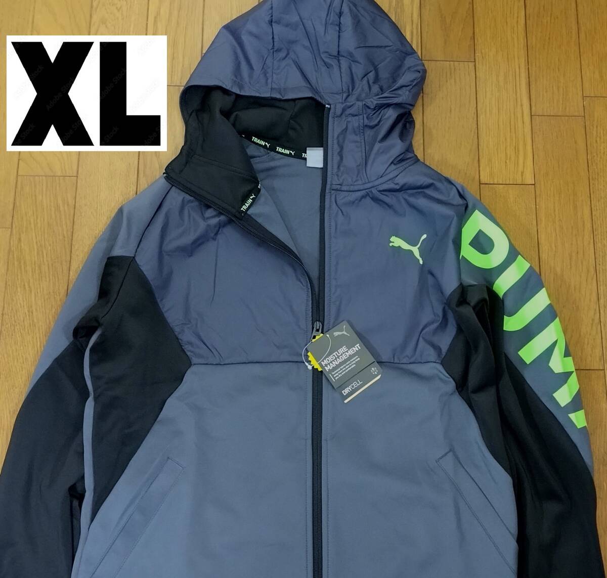 (プーマ38.46) 定価12,100円 未使用 プーマ ゴルフにお勧め 防風 ニットジャケット 526113 グレー メンズXL _画像1