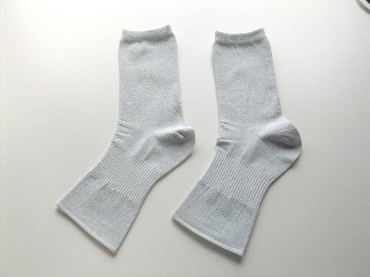 173　サンプル品　未着用品　サンダルソックス2足　ブラックラメ　アイスグレー　オープントゥ　つま先なし　日本製_画像6