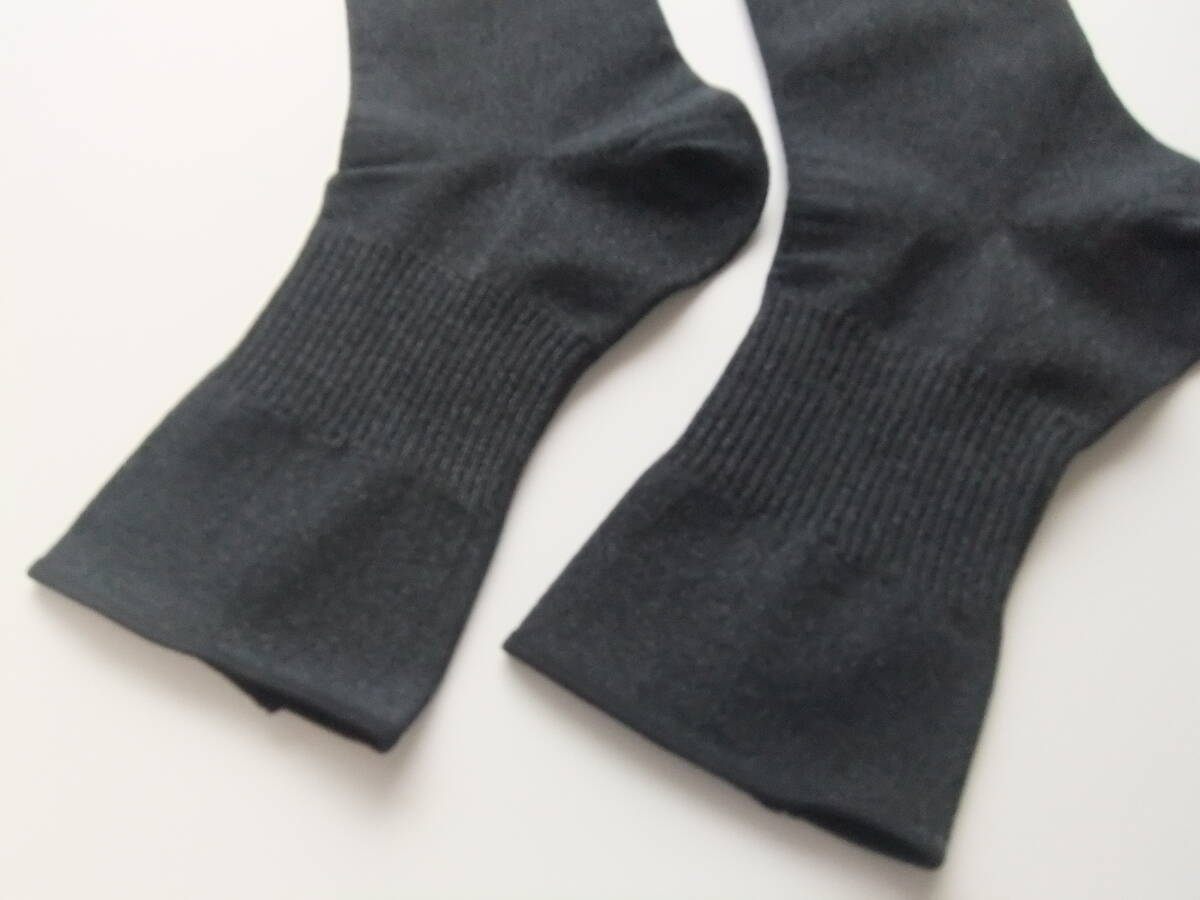 173　サンプル品　未着用品　サンダルソックス2足　ブラックラメ　アイスグレー　オープントゥ　つま先なし　日本製_画像3