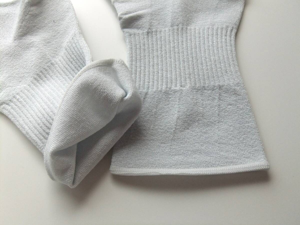 173　サンプル品　未着用品　サンダルソックス2足　ブラックラメ　アイスグレー　オープントゥ　つま先なし　日本製_画像10