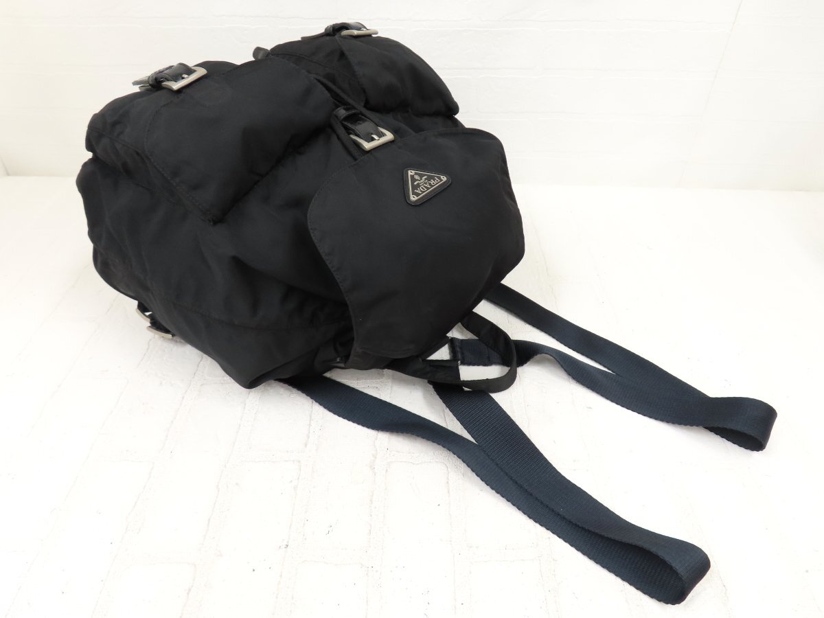 ◆美品◆PRADA プラダ◆ナイロン カーフ レザー 本革◆リュック サック バックパック◆ブラック シルバー金具◆イタリア製◆A13938_画像2