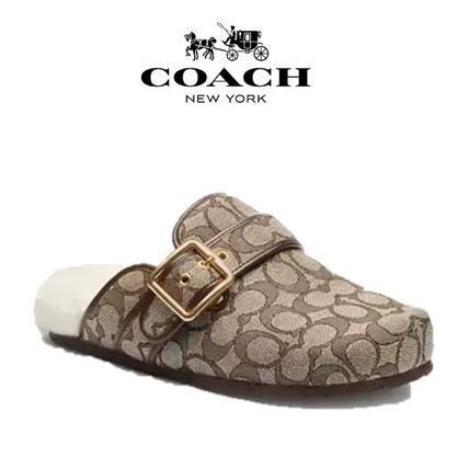 *** COACH * 8B * アシュトン クロッグ・シグネチャー ジャカード * ファー付 * クロッグサンダル * スリッポン * コーチ * 未使用 ***_画像1