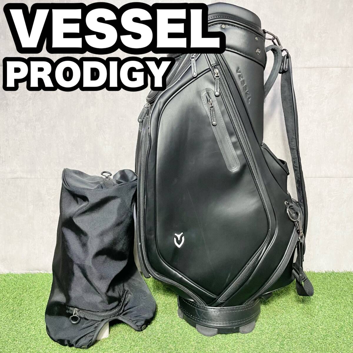 VESSEL PRODIGY Staff ベゼル プロディジー スタッフ キャディバッグ ゴルフバッグ ブラック 大人気 キャディバック 送料無料_画像1