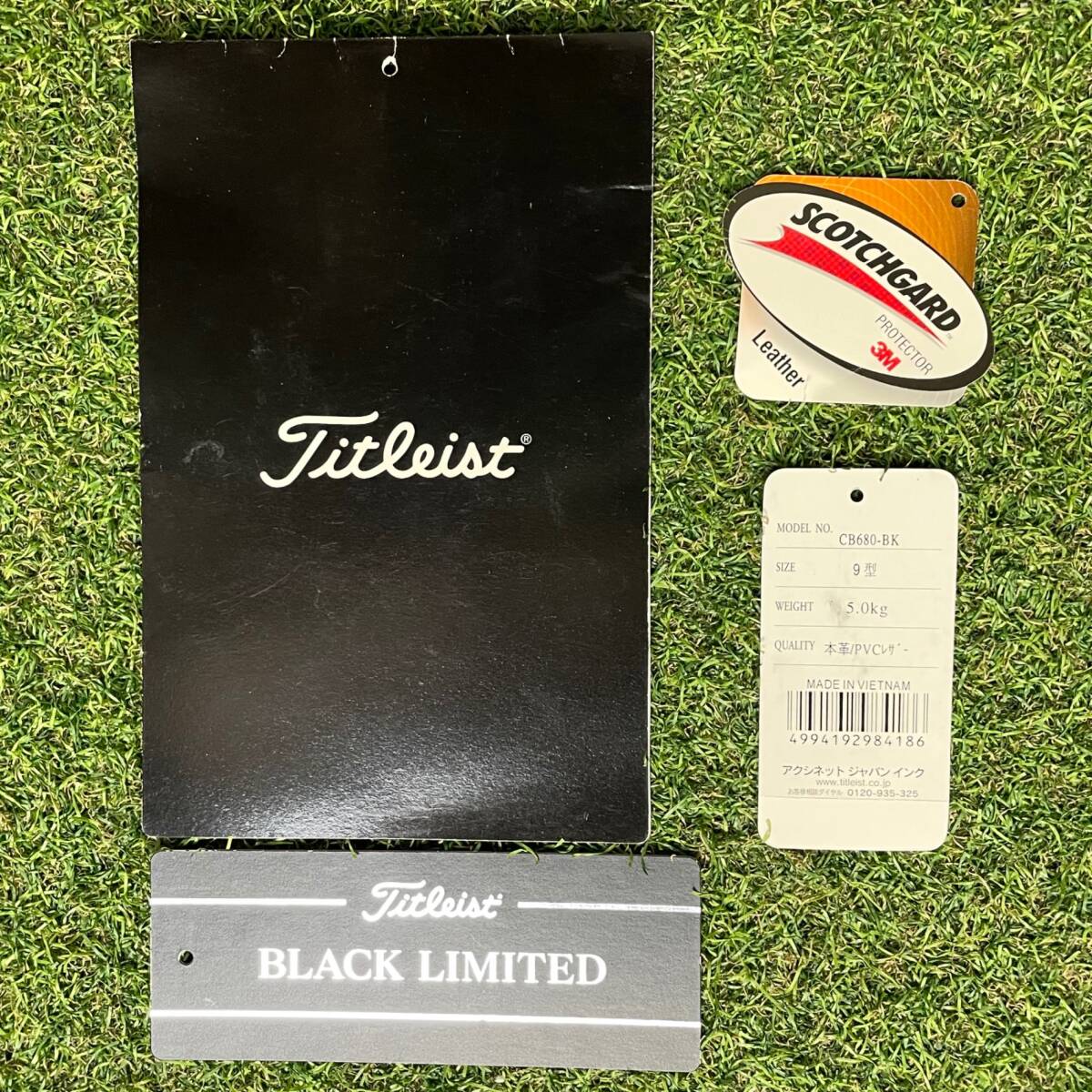 Titleist BLACK LIMITED タイトリスト ブラックリミテッド キャディバッグ ゴルフバッグ 黒 本革 最高級品 3点式 クロコ調 入手困難品_画像10