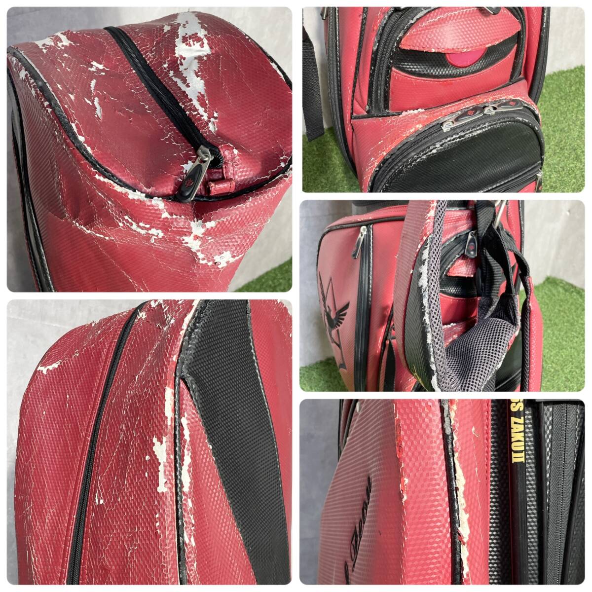 【希少】GANDAM ガンダム シャア専用ザク MS-06S キャディバッグ ゴルフバッグ レッド スタンド式 入手困難品 送料無料 激レア_画像10