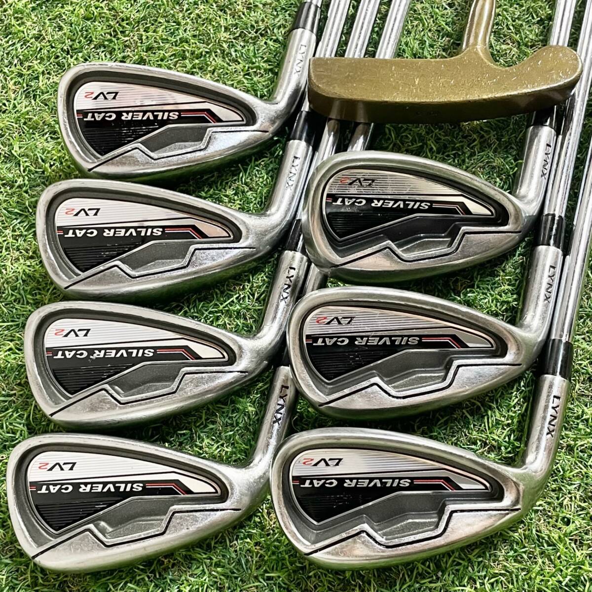 【貴重レフティ】LYNX SILVER CAT リンクス シルバーキャット ゴルフクラブセット 11本 SR メンズ 左 キャディバッグ 送料無料_画像5