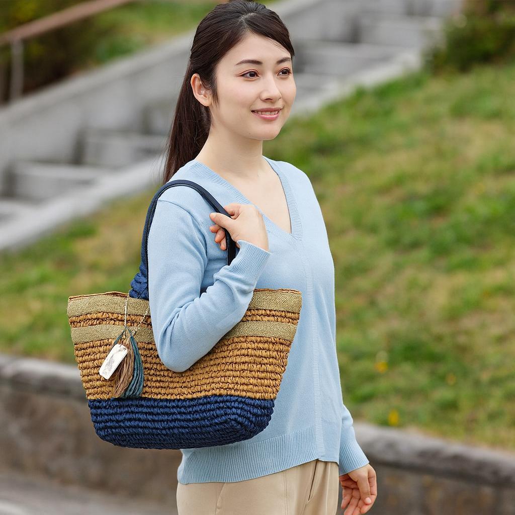 クーコトートバッグ ブラウンxネイビー_画像5