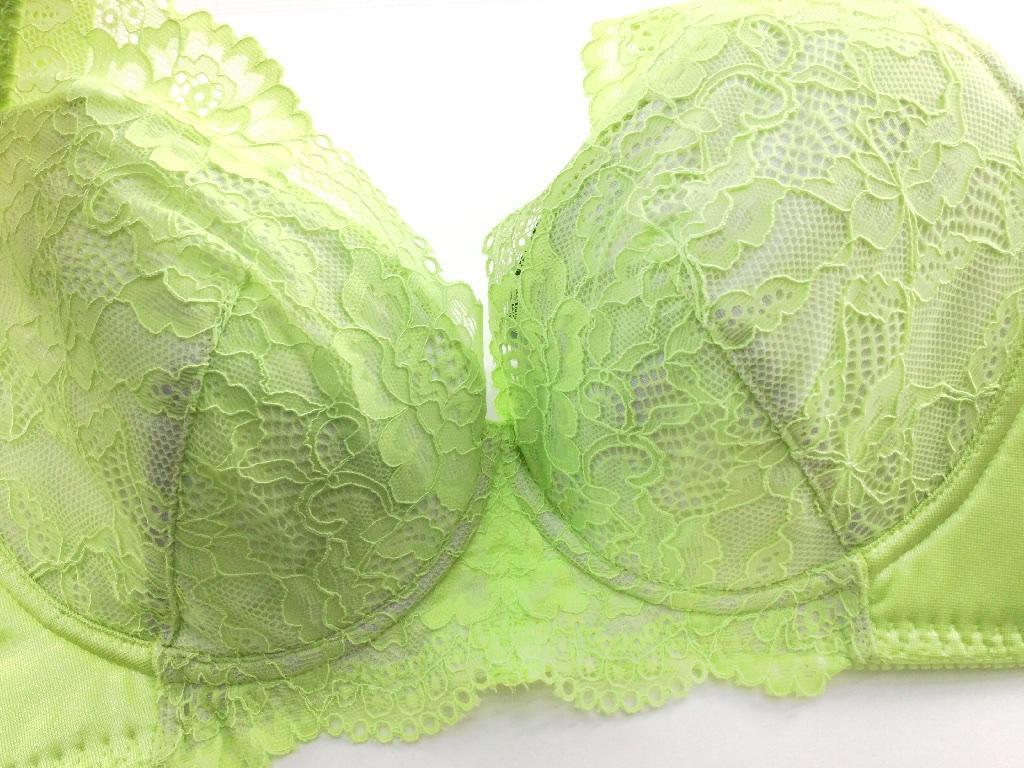 бюстгальтер бюстгальтер с полной чашкой половина тросик красивый круг . стать бок высота большой размер F70 lime стоимость доставки 250 иен