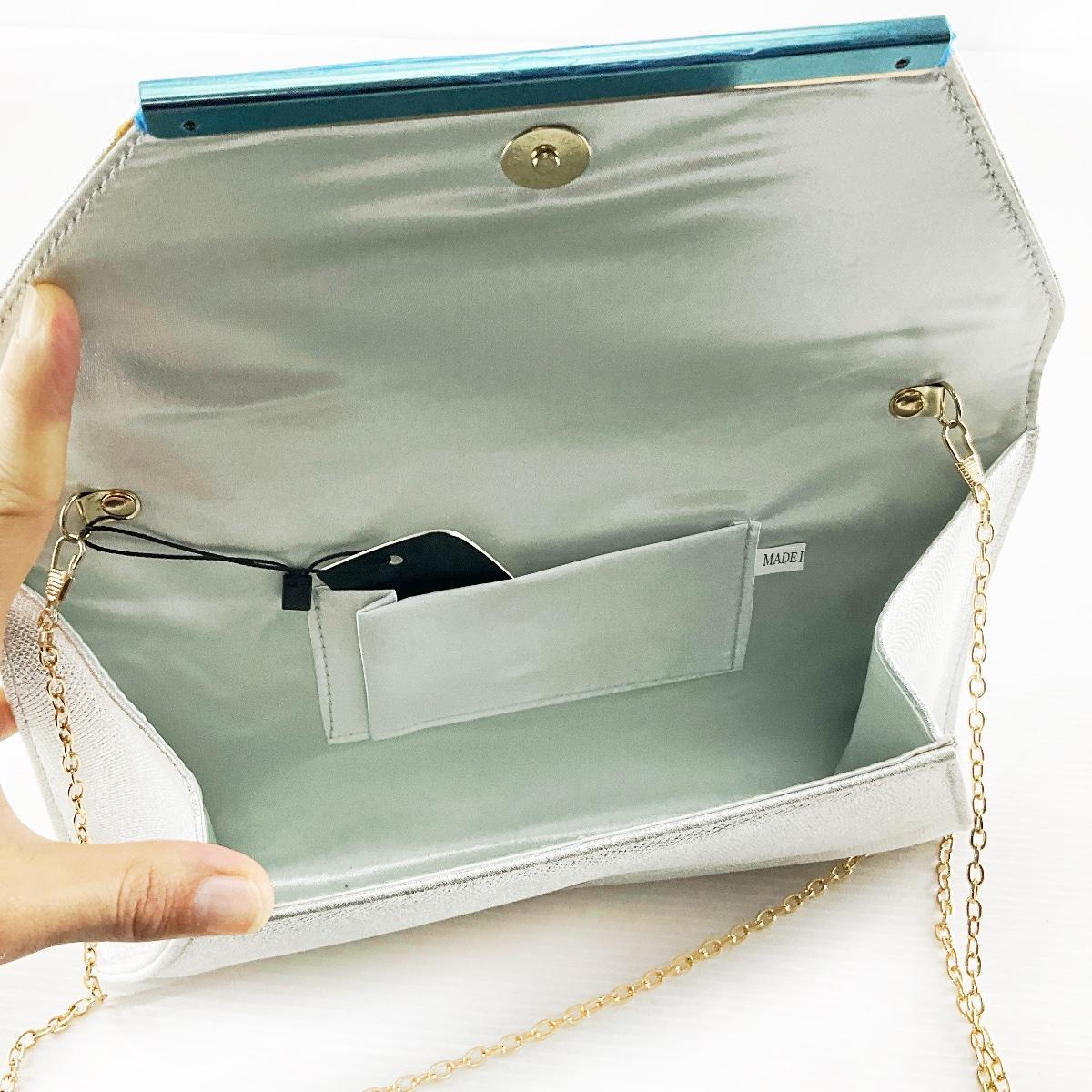 plate имеется клатч цепь плечо 2WAY свадьба вечеринка серебряный