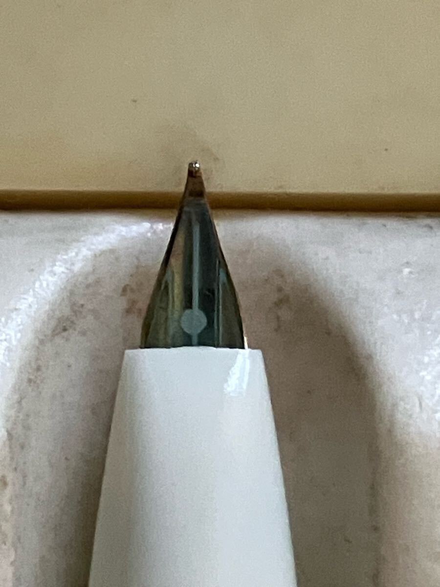 新品未使用 デッドストック 70年代 PLATINUM プラチナ POCKET ポケット 万年筆 14K 細字程度 Pマーク ショート軸 シャンパン×ホワイト_画像6