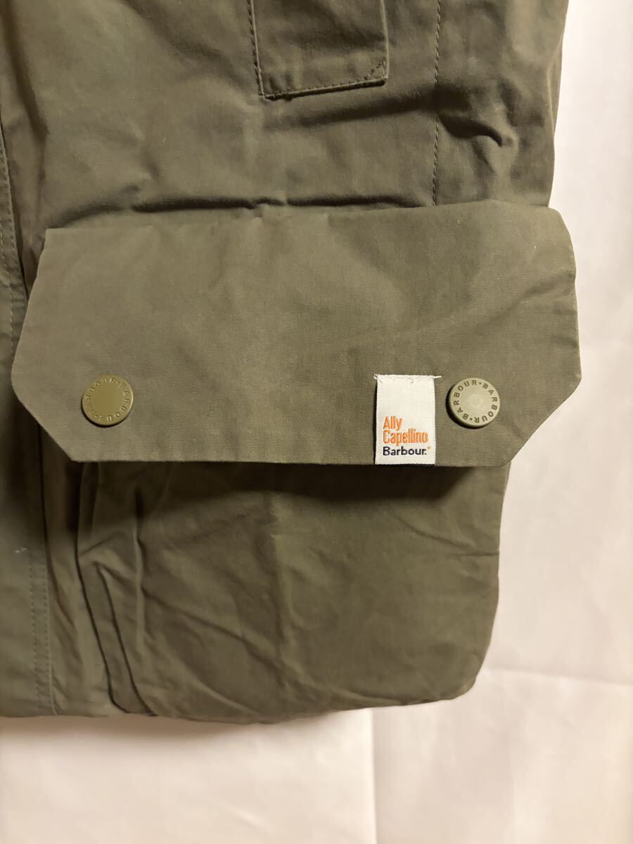 希少 美品 BARBOUR×Ally Capellino BACK CASUAL JACKET パラフィン加工 ノンワックス ジャケット バブアー アリーカペリーノ