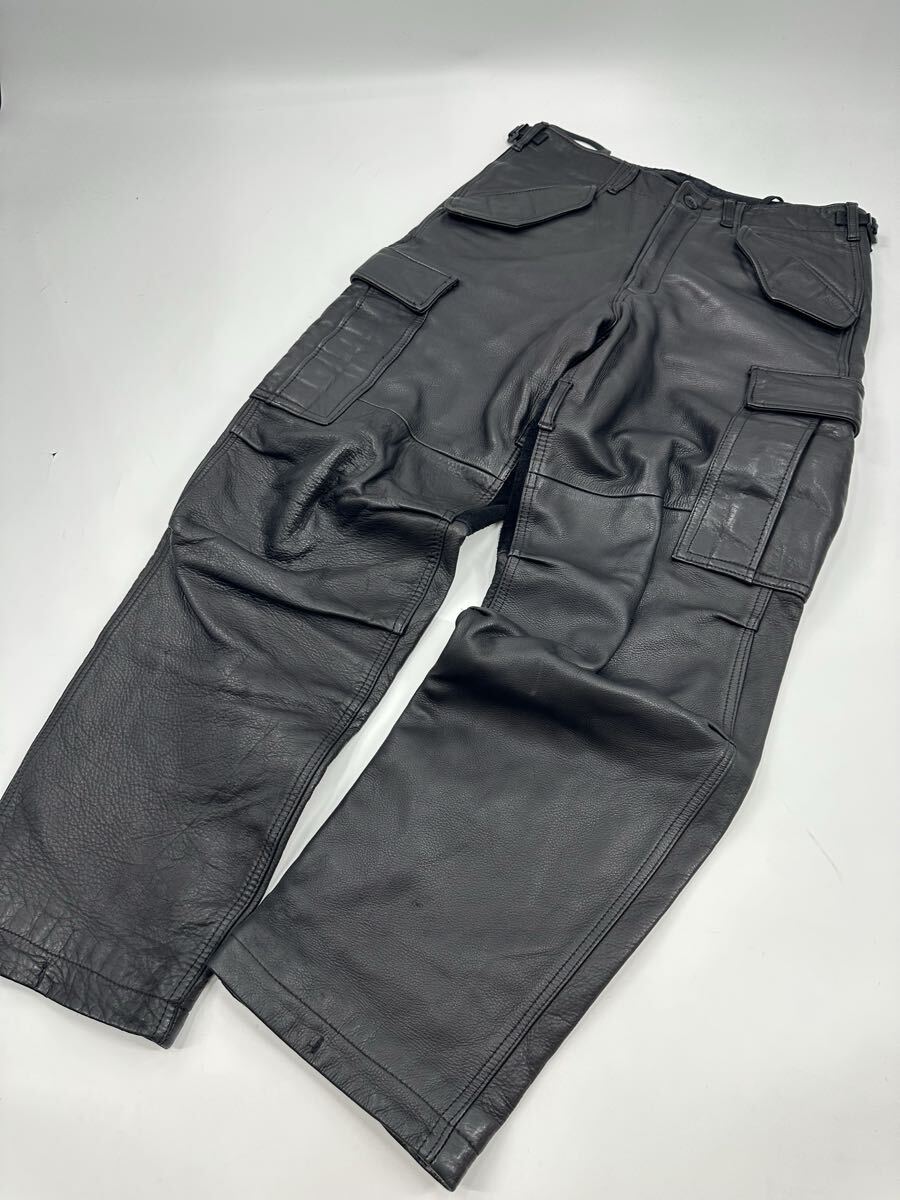 希少/ヴィンテージ 90s/GENERAL RESEARCH/レザー カーゴパンツ/L/ジェネラルリサーチ 本革 MOUNTAIN マウンテン ボトムス パンツ_画像1