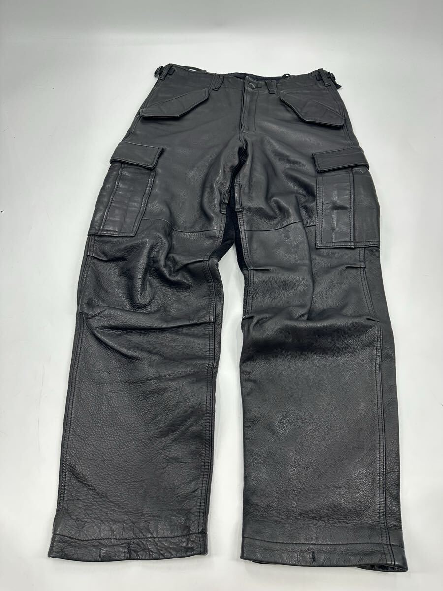 希少/ヴィンテージ 90s/GENERAL RESEARCH/レザー カーゴパンツ/L/ジェネラルリサーチ 本革 MOUNTAIN マウンテン ボトムス パンツ_画像2