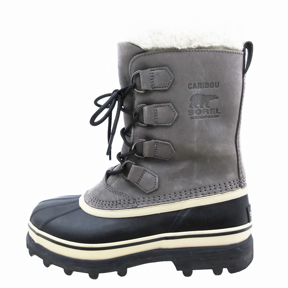 ソレル SOREL CARIBOU SHALE STONE カリブー ウィンターブーツ スノーブーツ アウトドア 靴 25cm グレー メンズ レディース 【中古】_画像1
