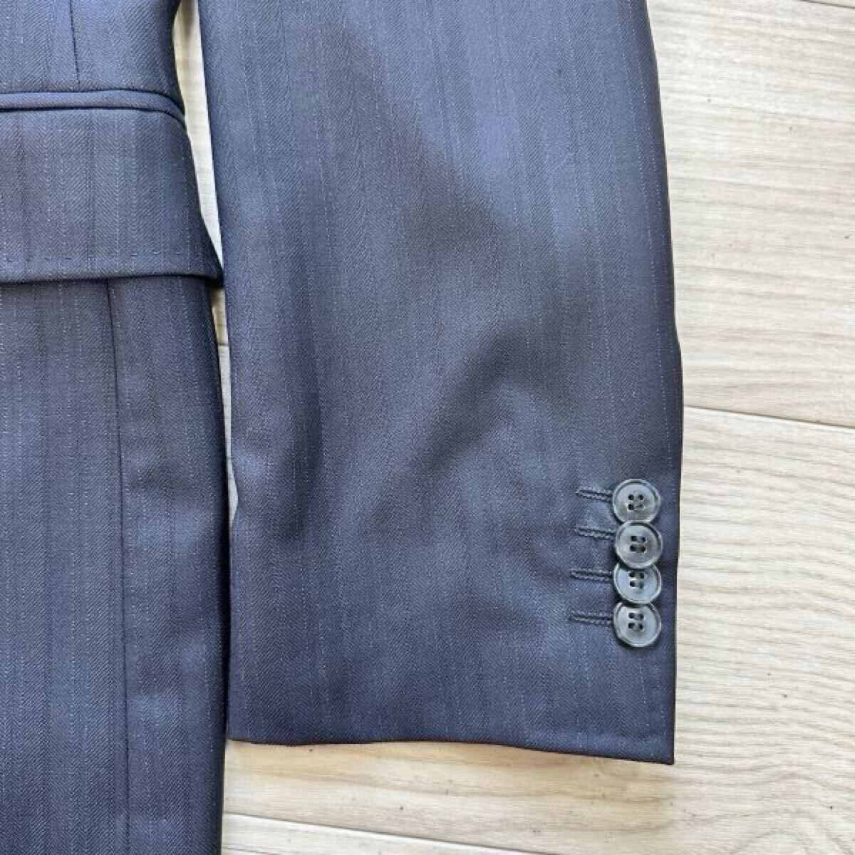 DOLCE&GABBANA D&G ドルチェアンドガッバーナ 高級感 44 Lサイズ程度 ネイビー 紺 ストライプ スーツ メンズ ウール セットアップ_画像8