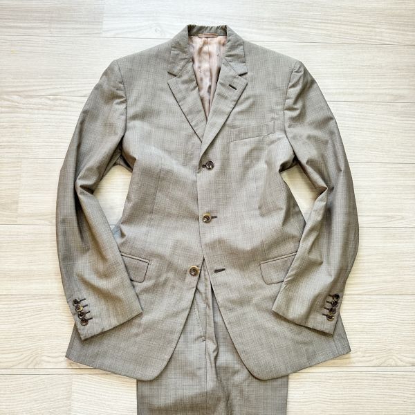 希少!! LOUIS VUITTON ルイヴィトン 46(Lサイズ程度) ブラウン系 セットアップ スーツ メンズ 3B 総裏_画像3