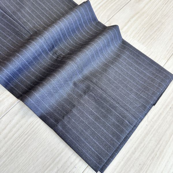 【BURBERRY】 バーバリー ロンドン イタリア製生地 AB5 (Lサイズ程度) グレー ストライプ柄 スーツ セットアップ ウール 2B メンズ_画像10