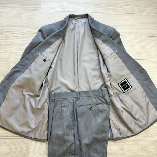 希少! クリスチャンディオール ChristianDior MONSIEUR スーツ AB5(Lサイズ相当) セットアップ 2B ウール メンズ グレー ストラップ_画像2