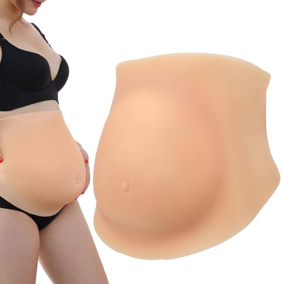 送料無料 妊婦腹 Lサイズ 大人用 腹詰め物 偽のお腹 赤ちゃん用偽妊娠バンプ シリコン製 コスチューム コスプレ 小道具 新品 未使用_画像6
