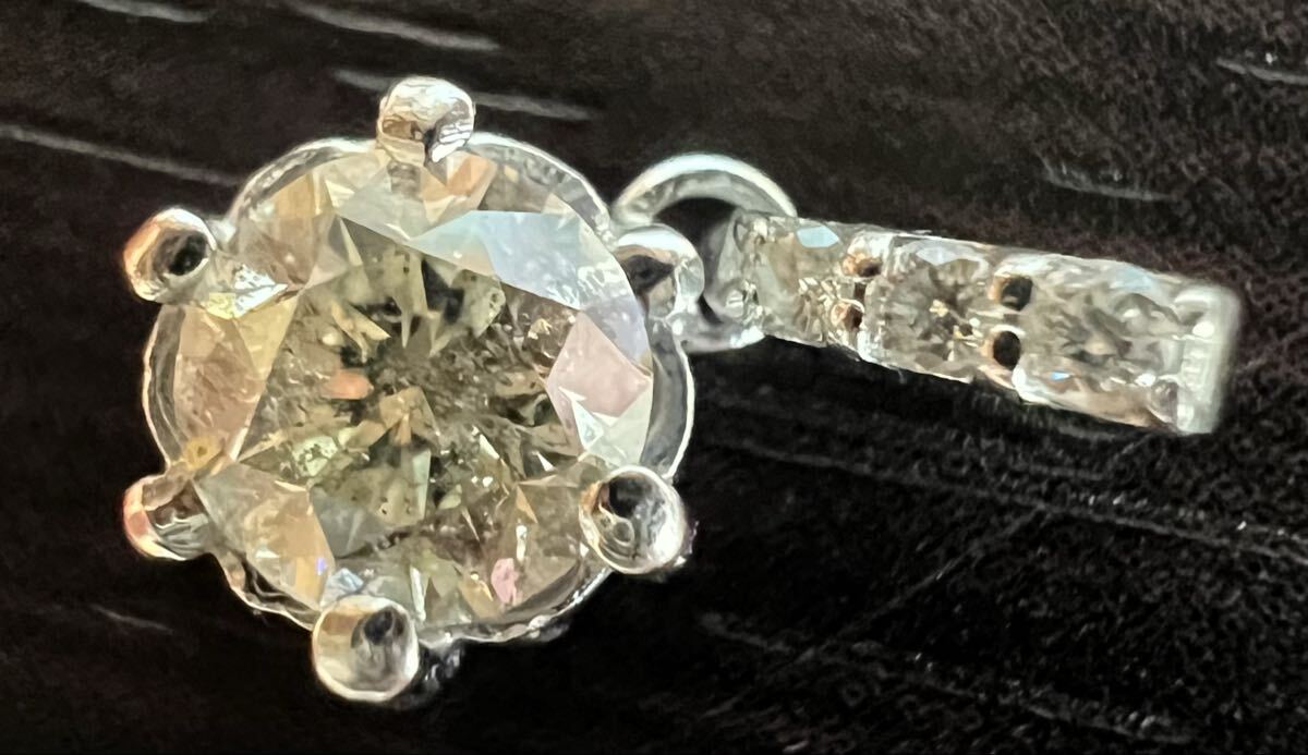 1円 K18WG ペンダント トップ ダイヤモンド 0.389ct 0.87g EG2033の画像5