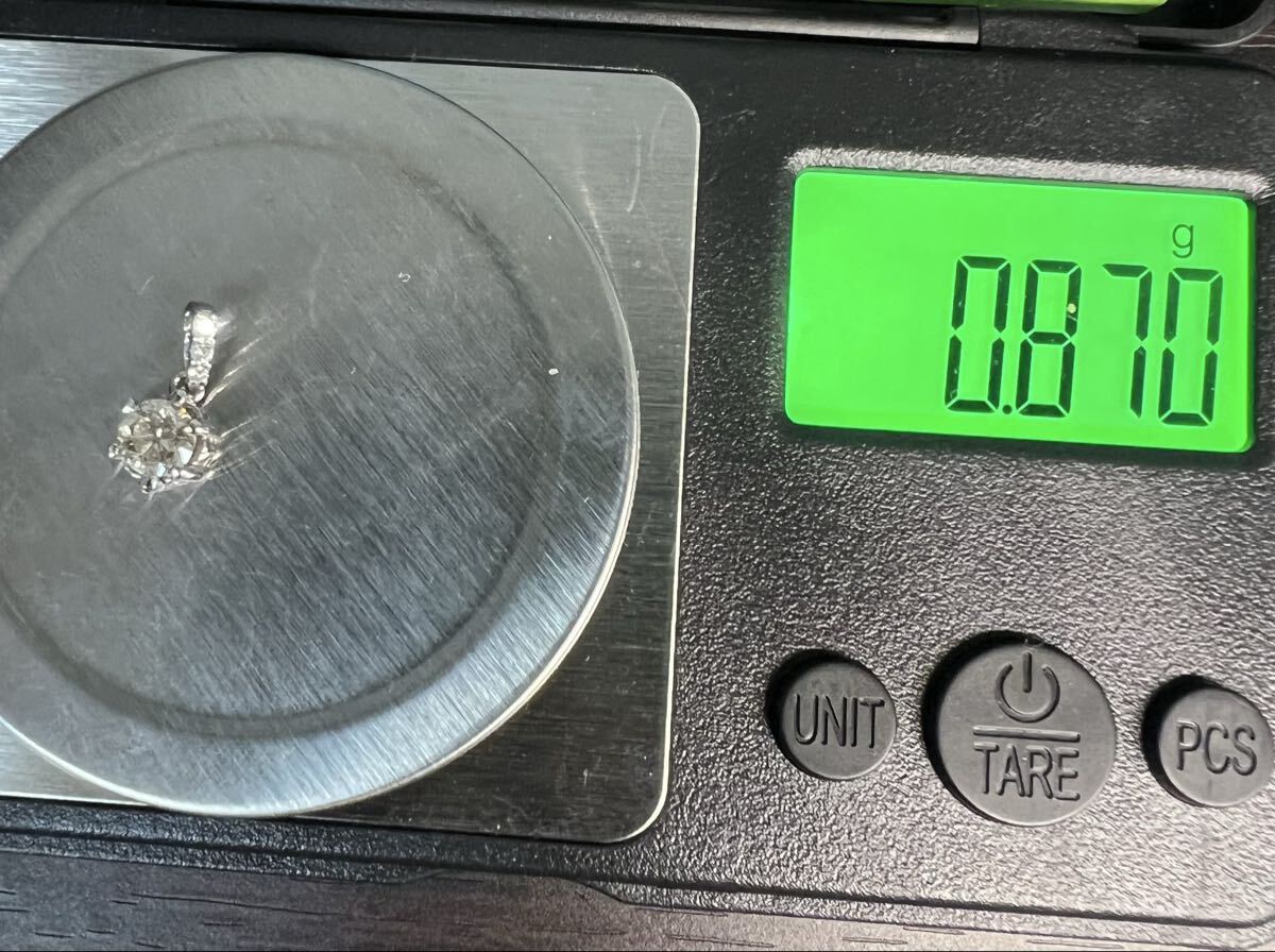 1円 K18WG ペンダント トップ ダイヤモンド 0.389ct 0.87g EG2033の画像9