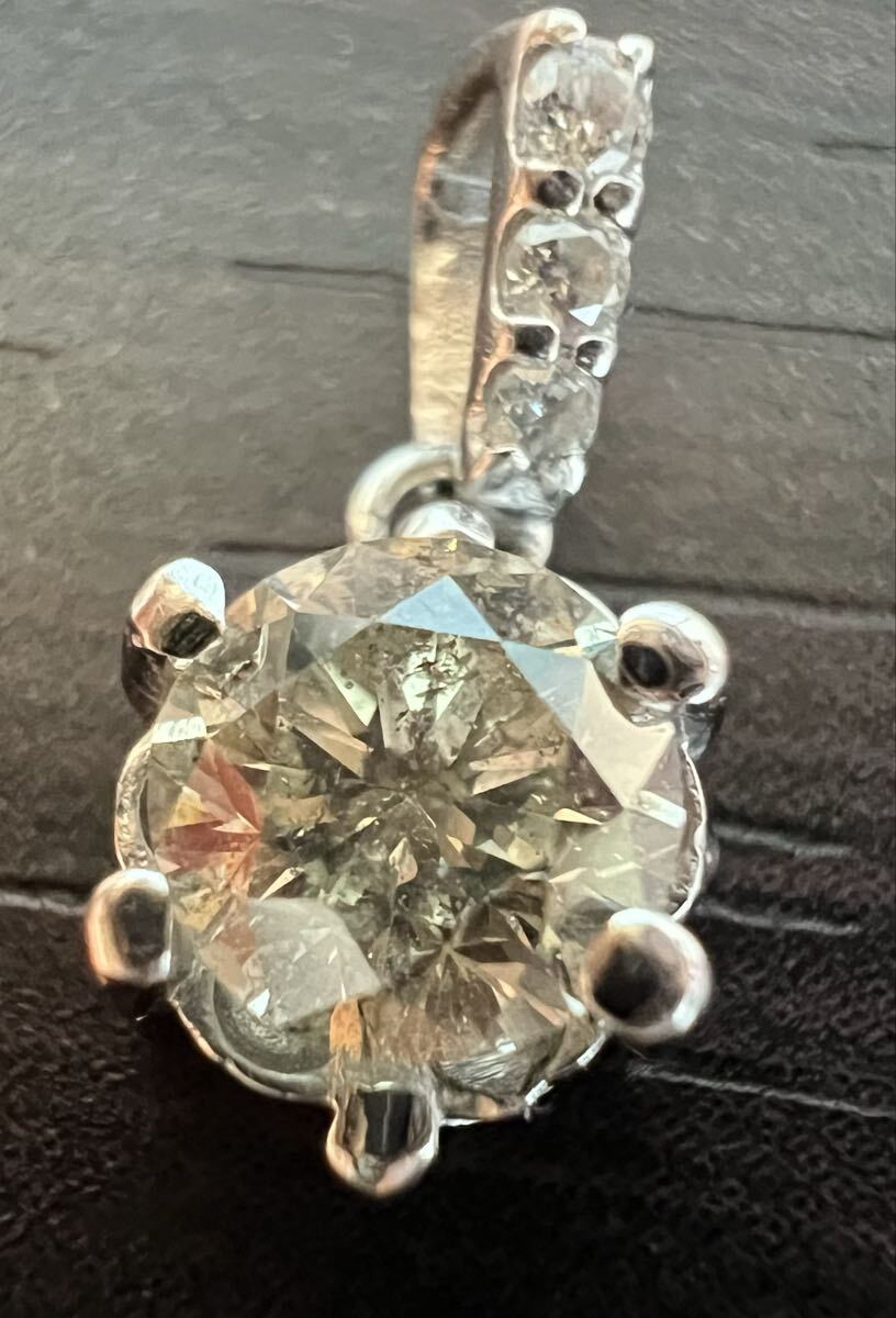 1円 K18WG ペンダント トップ ダイヤモンド 0.389ct 0.87g EG2033の画像4