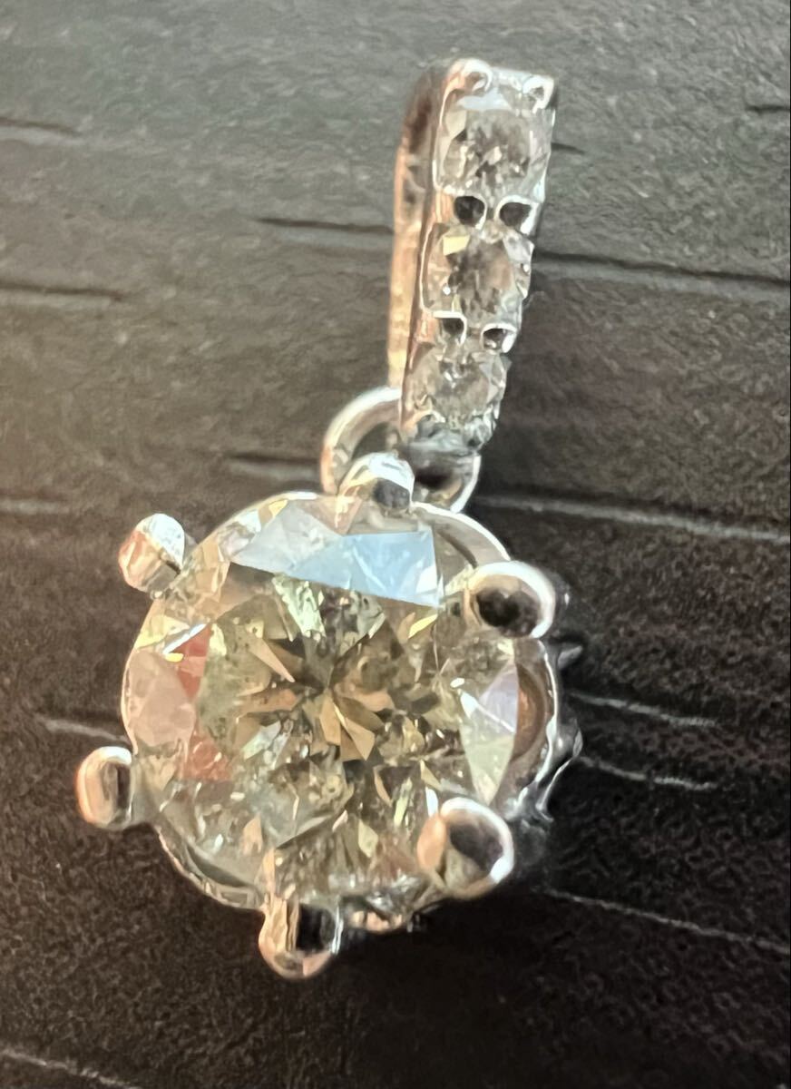 1円 K18WG ペンダント トップ ダイヤモンド 0.389ct 0.87g EG2033の画像2