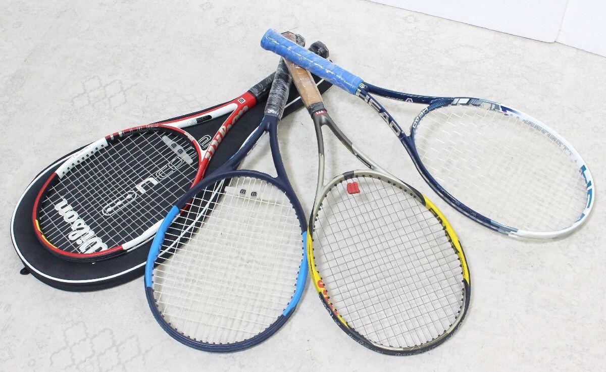 ●Wilson HEAD 硬式テニスラケット 4本セット●NOE10997 ncode six one 95/ULTRA TEAM/PRO STAFF ZONE 7.1/INSTINCT MP ウィルソン ヘッド_画像1