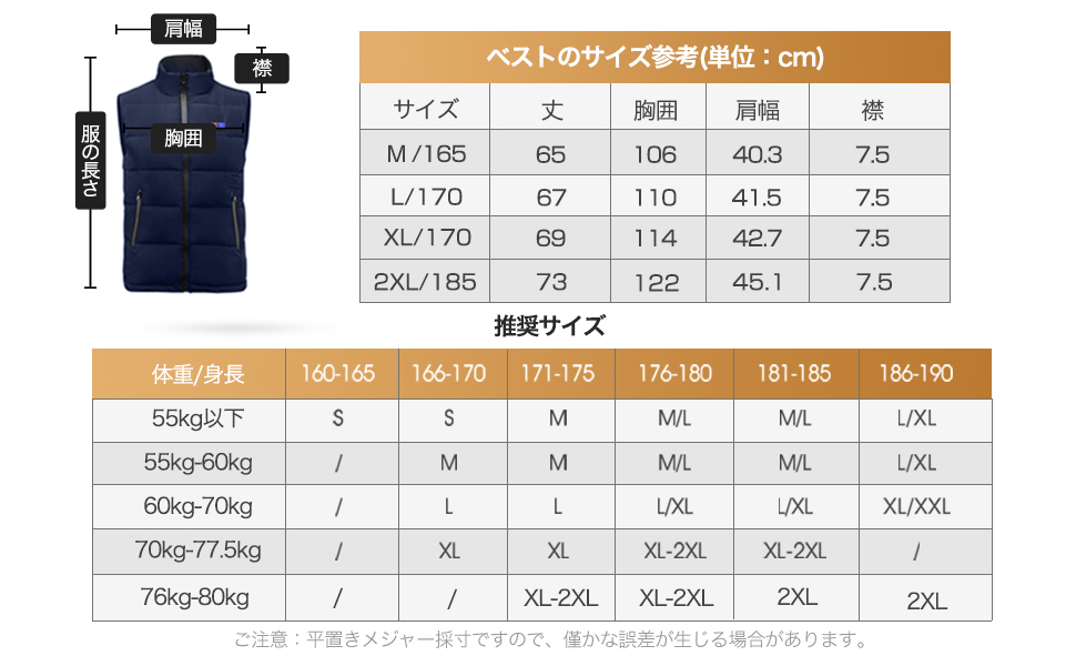 電熱ベスト 35000mAh大容量バッテリー付き 17箇所発熱 加熱ベスト 前後独立スイッチ 3段階温度調節 ヒートジャケット ネイビー Lサイズ_画像8