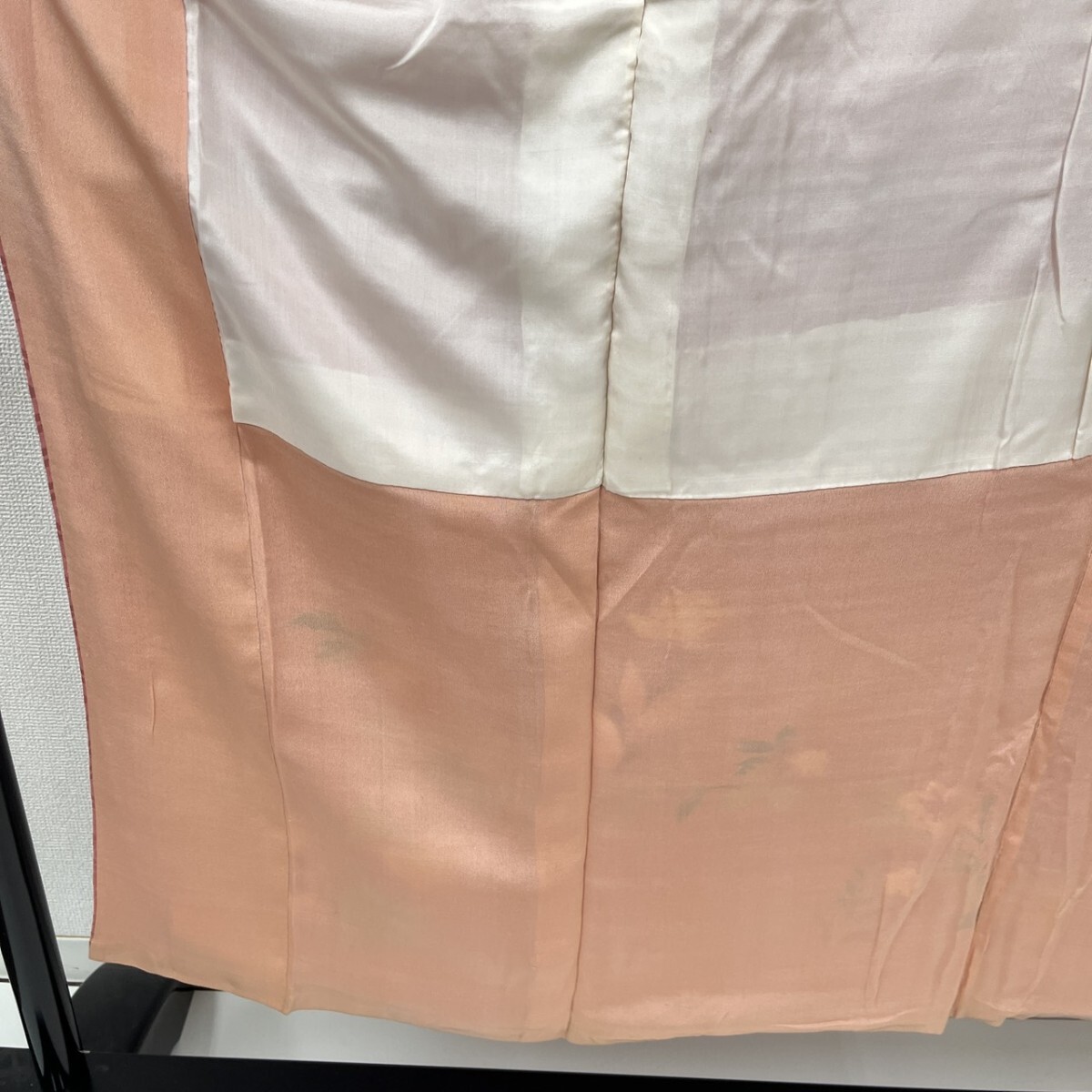 【楓】アンティーク付け下げ 二尺袖 正絹 一つ紋 時代感 風合い良い花 袷 着物 卒業 KK-738_画像6