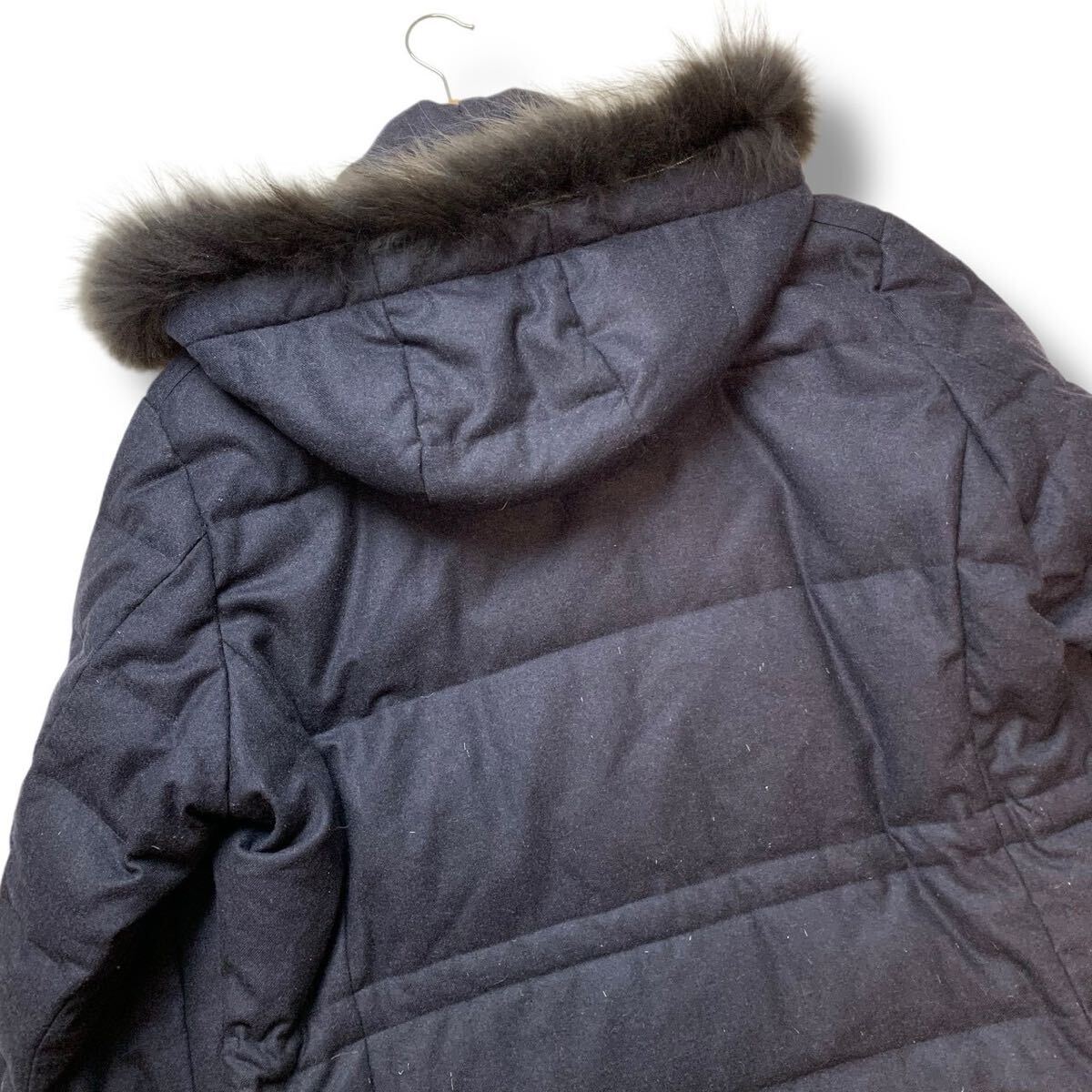 【極美品/XL相当】allegri アレグリ ダウンジャケット【ダウン90%フェザー10%】肉厚 ウール ファー付き メンズ アウター ネイビー 50_画像7