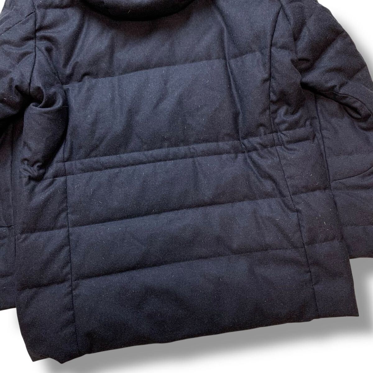 【極美品/XL相当】allegri アレグリ ダウンジャケット【ダウン90%フェザー10%】肉厚 ウール ファー付き メンズ アウター ネイビー 50_画像8