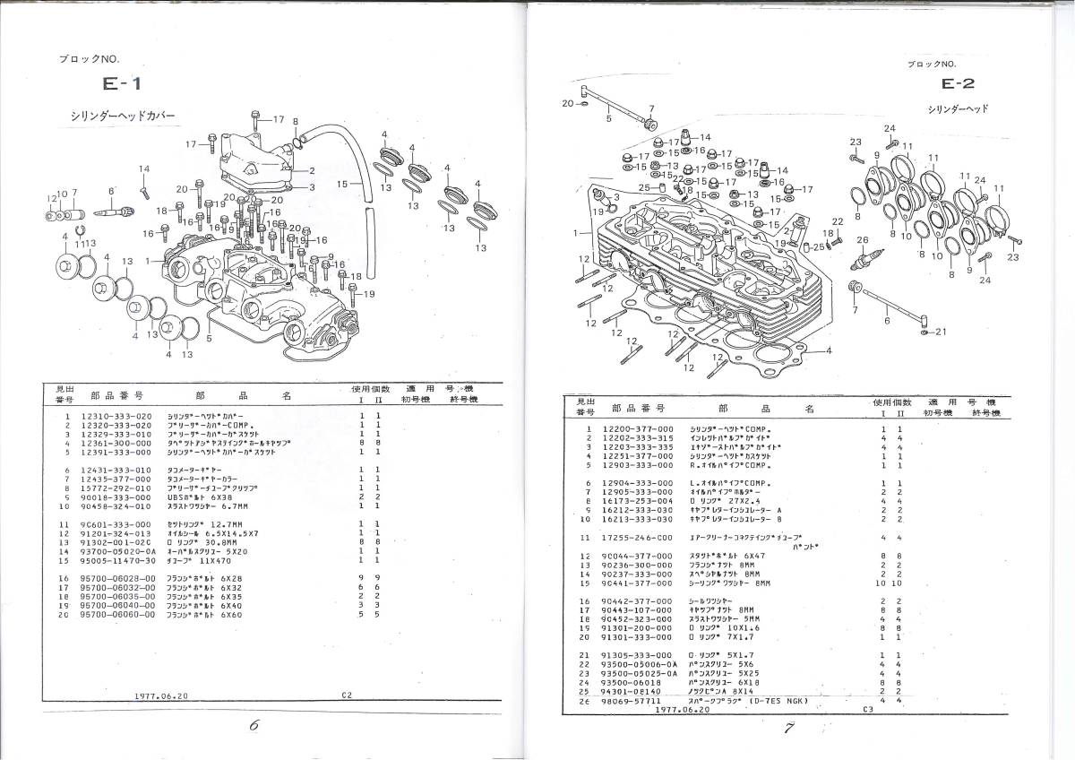 CB400 Four １・２パーツリスト　復刻本　_画像2