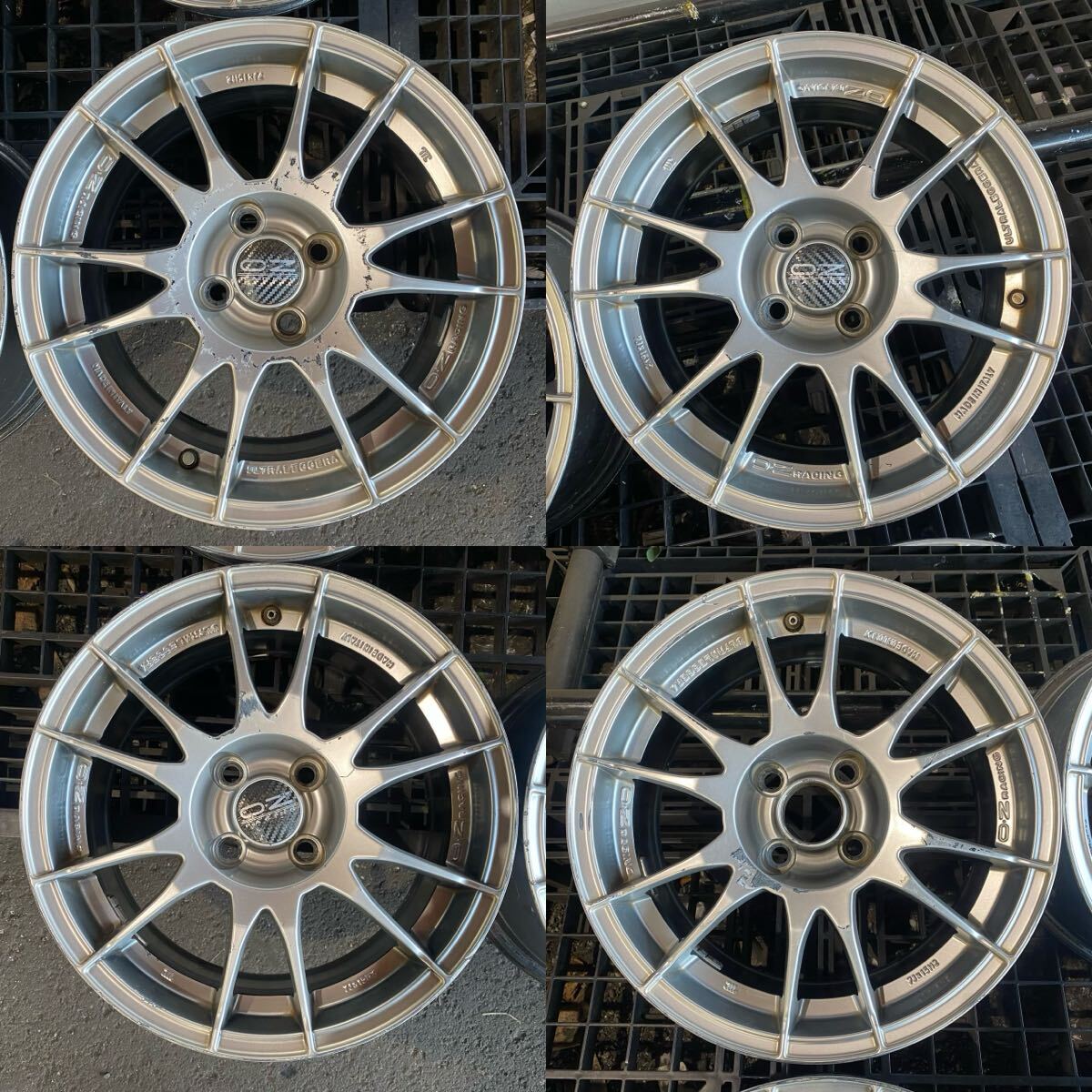 ブ9059 送料無料☆アルミホイール　オーゼットレーシング OZ Racing ultraleggera 15インチ　7J off＋37 4穴　PCD100 ハブ経やく53.5mm 4本_画像1