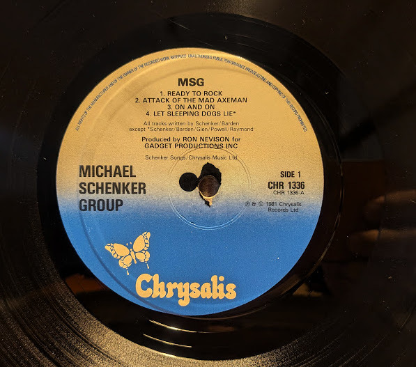 MICHAEL SCHENKER GROUP-MSG/'81 英Chrysalis原盤　日本盤解説付き　盤洗浄済_画像2