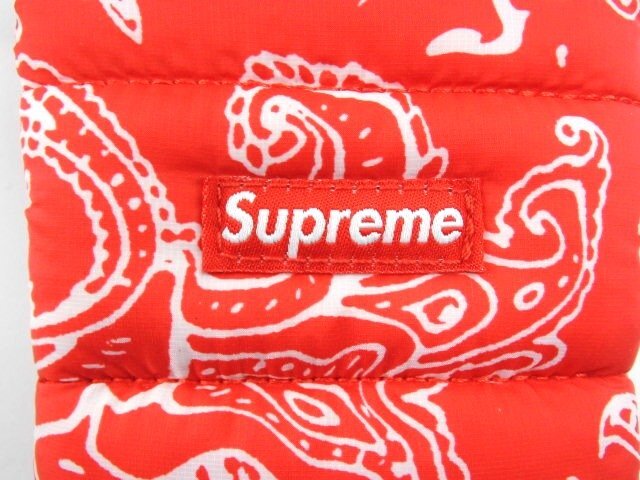 ♪Supreme シュプリーム パッファー ネックポーチ レッドペイズリー♪タグ付き 保管品_画像4
