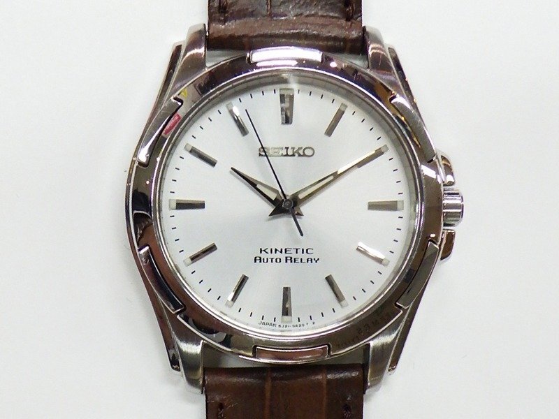 ★ セイコー キネティック ★ 5J21-0A20 メンズ 腕時計 オートリレイ ホワイトシルバー ★ USED_画像1