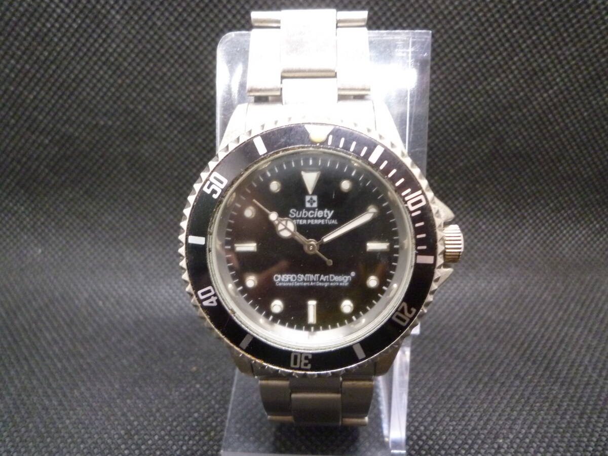 J25130) 中古 腕時計 サブサエティ SUBCITY STER PERPEUAL 腕回り 約157mm 未稼働 ジャンク品 ※発送ゆうパケットポストmini(送料当方負担)_画像2