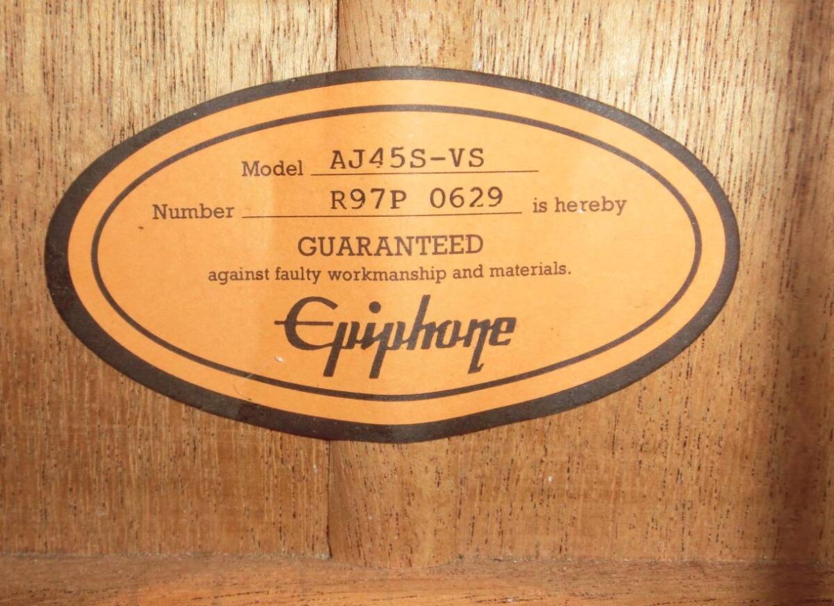エピフォン Epiphone AJ-45S VS(Vintage Sunburst) アコギ_画像4