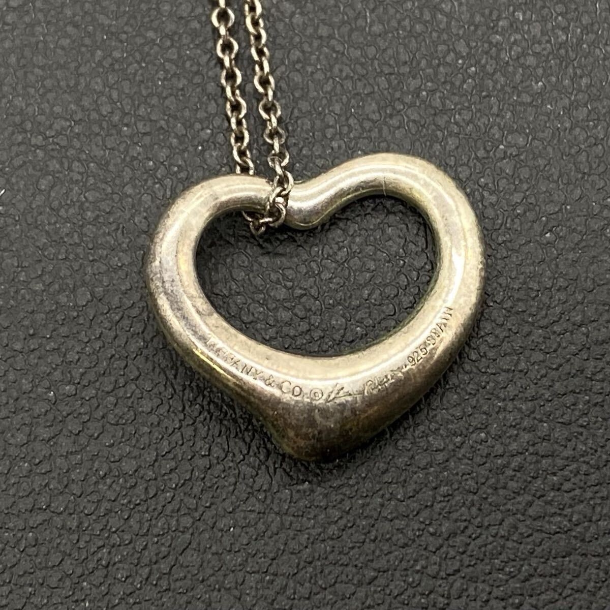 【10T8】1円スタート Tiffany & Co. / オープン ハート ペンダント sv925 刻印あり ネックレス シルバー 全長約42cm 重量約2.6g_画像5