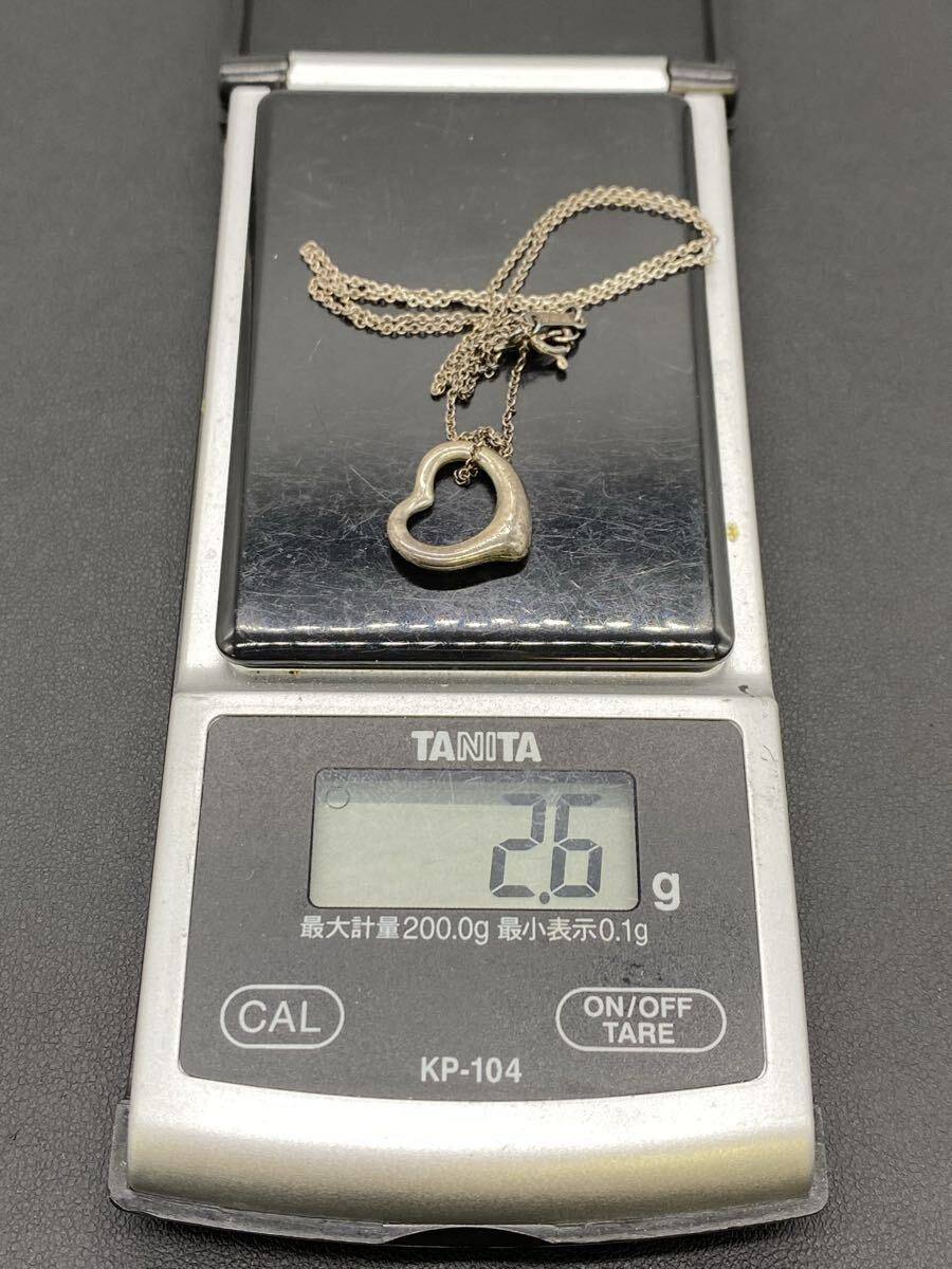 【10T8】1円スタート Tiffany & Co. / オープン ハート ペンダント sv925 刻印あり ネックレス シルバー 全長約42cm 重量約2.6g_画像10