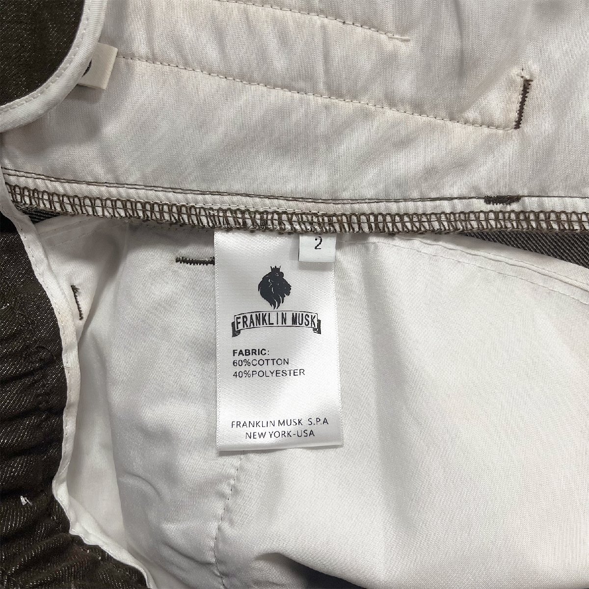 高級 定価4万 FRANKLIN MUSK・アメリカ・ニューヨーク発 デニムパンツ 綿混 通気 ワイドパンツ スウェットパンツ カジュアル 日常 サイズ3_画像9