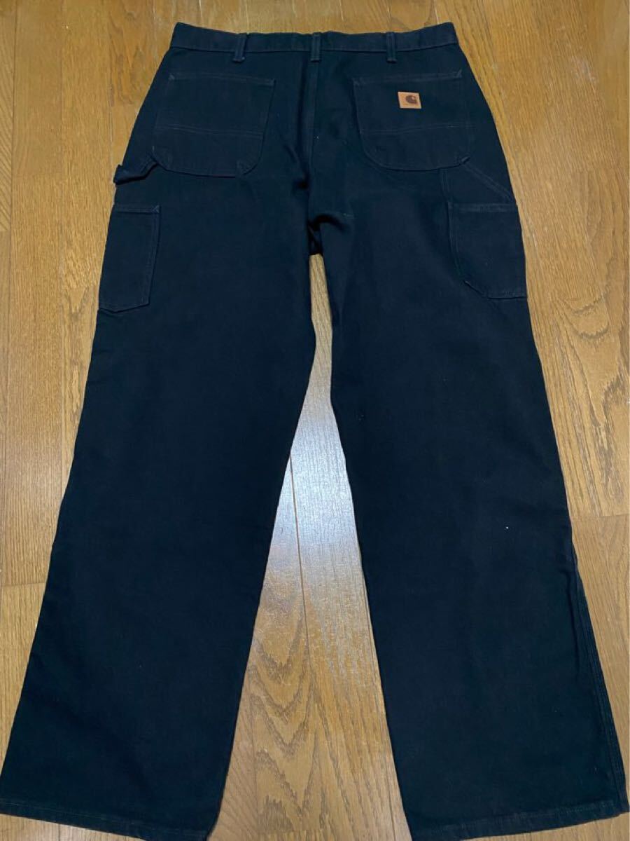 Carhartt Painter Pants カーハート ペインターパンツ 黒 36x32 ブラック コットンダック B11-BLK メキシコ製の画像2
