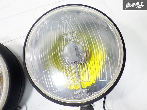 ★当時物/点灯OK★ MARCHAL マーシャル 909 フォグライト フォグランプ 丸型 約175mm ステーP1.5/M10 左右セット 即納_画像2