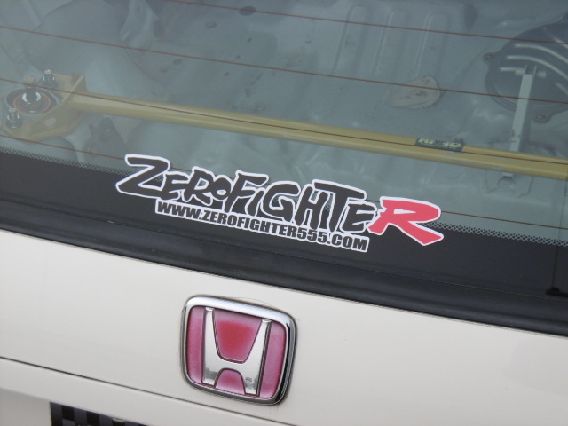 送料メール便★ゼロファイターロゴステッカーW200白黒★EK9 EF9 EG6 シビック DC2 DC5インテグラ タイプR VTEC ホンダGK5 フィット JDM FD2_画像6