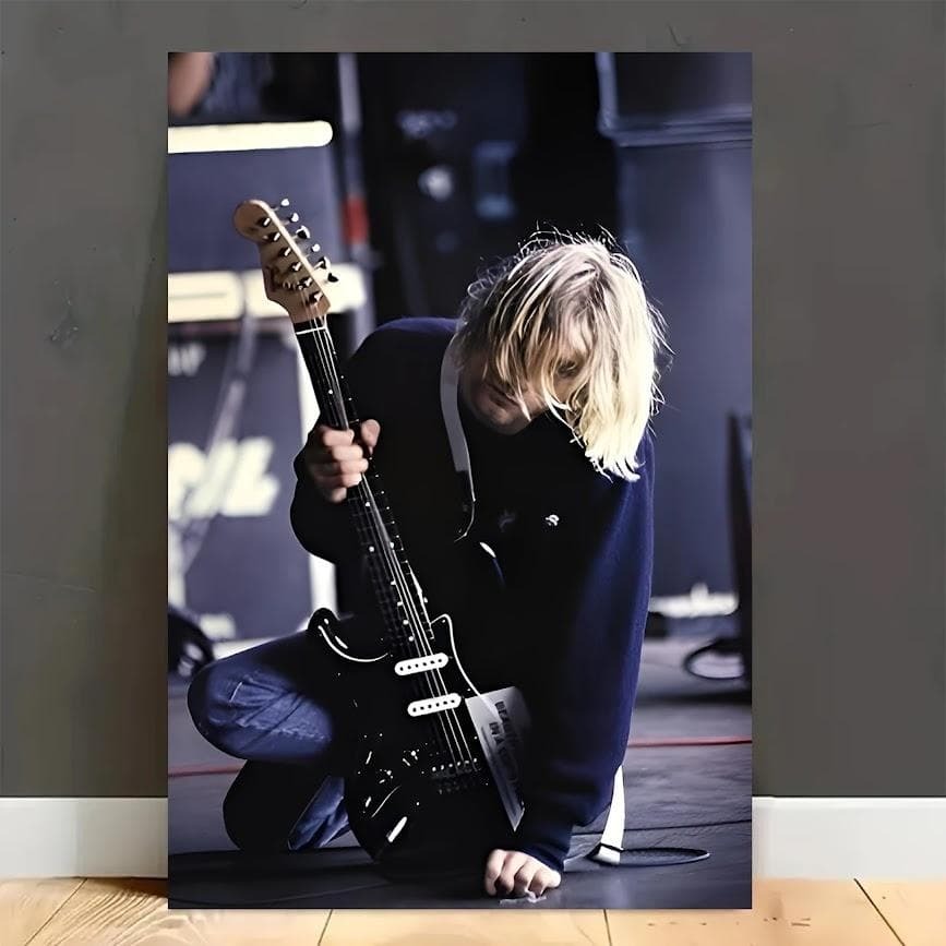Nirvana Kurt Cobain live 防水加工キャンバスポスター_画像1